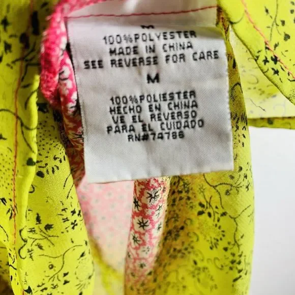 Patreons Of Peace Floral Animal Print Multi-pattern Sleeveless Blouse Size Med - Picture 7 of 7